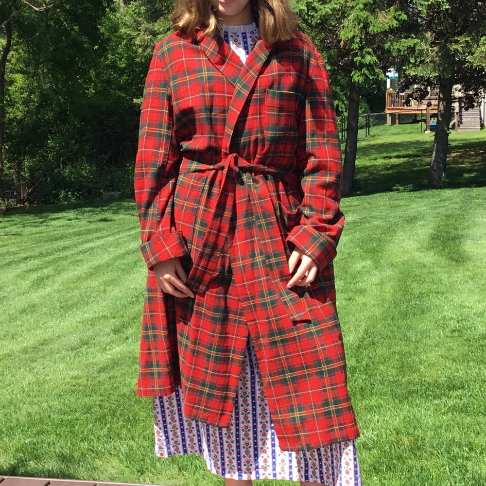 Vintage Pendleton Plaid Tartan Wool Unisex Robe